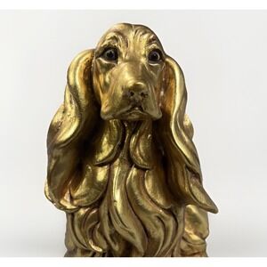 Vintage Kay Finch California Cocker Spaniel Dog Gold Leaf Glaze Figure 8" RARE